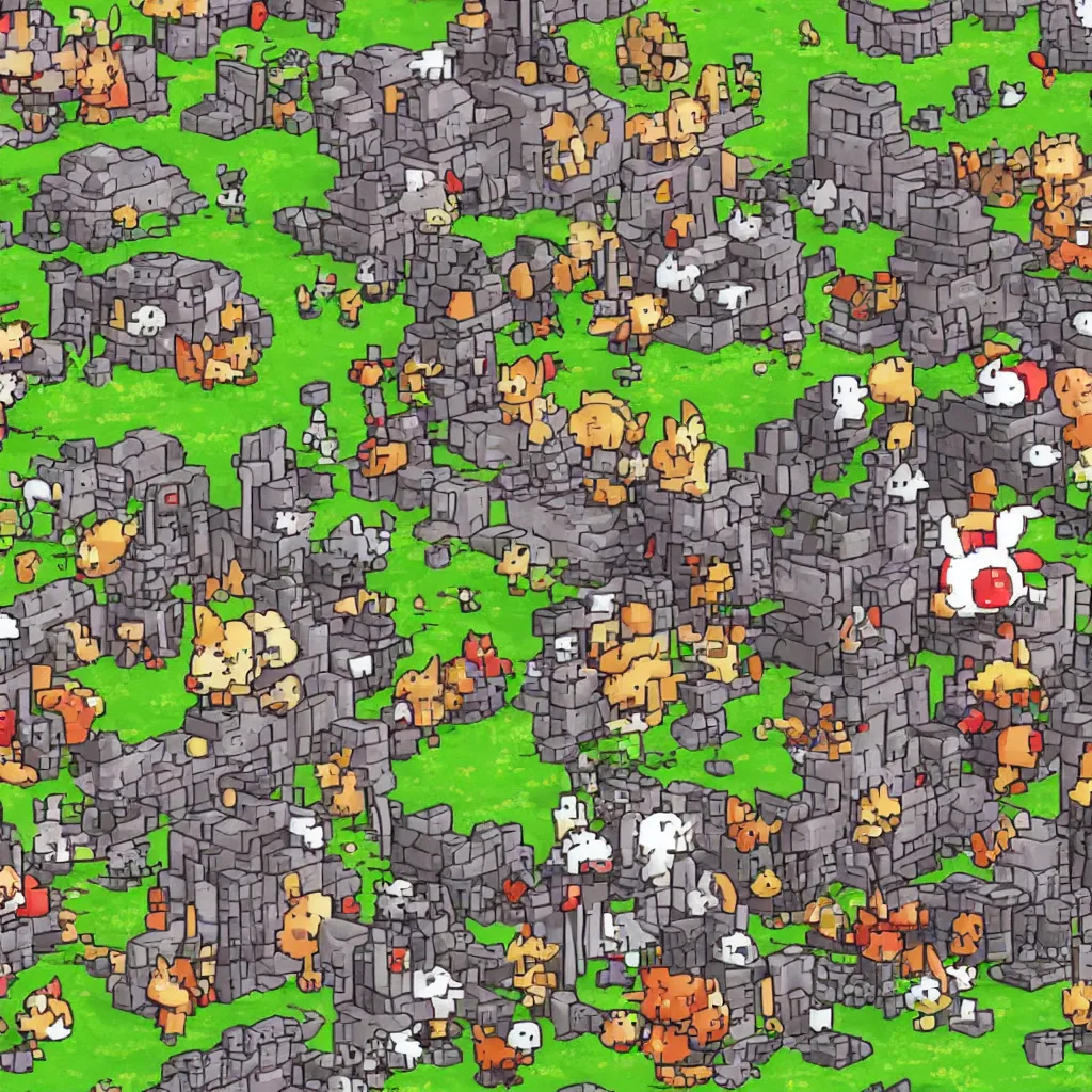 Image similar to mimiga village from cave story