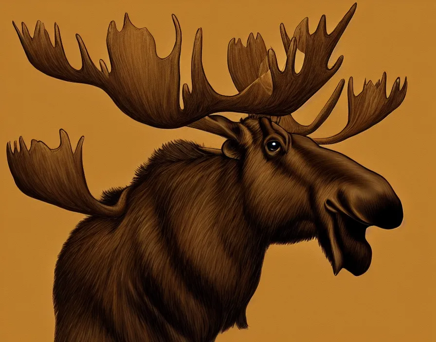 Image similar to moose by dali, digital painting, trending on artstation, sharp focus, illustration