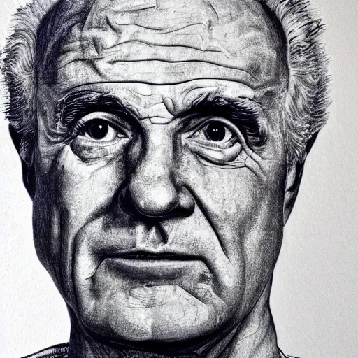 Prompt: figurativism proportional detailed portrait of james caan at elderly age of 1 0 5