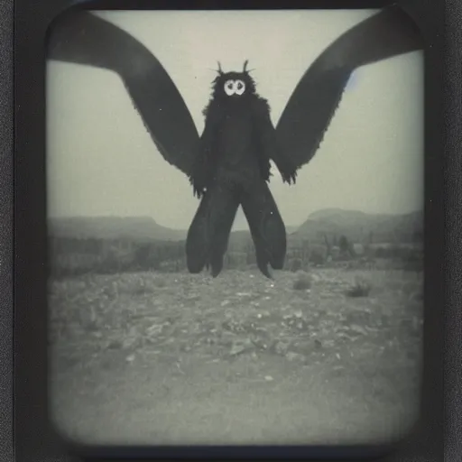 Image similar to real photo of Mothman taken on Polaroid