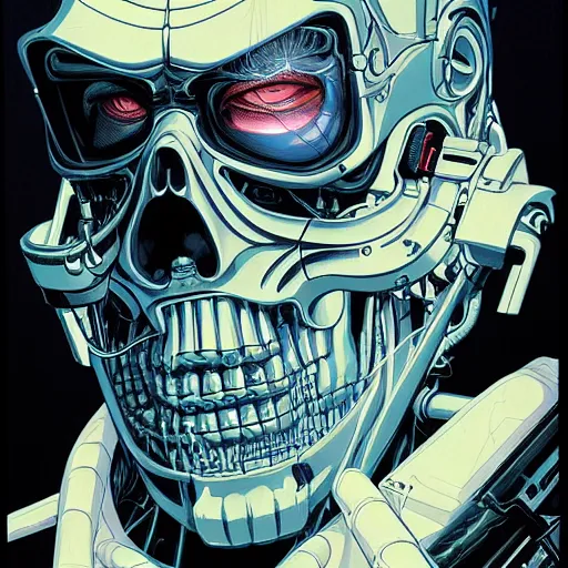 Image similar to terminator rick sanchez portrait by charles vess and james jean and erik jones and rhads, inspired by terminator, beautiful fine face features, intricate high details, sharp, ultradetailed