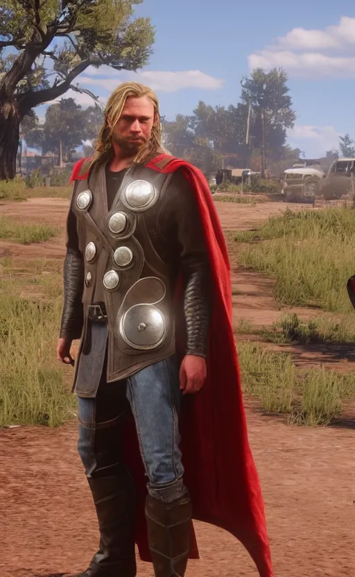 Image similar to thor in red dead redemption 2
