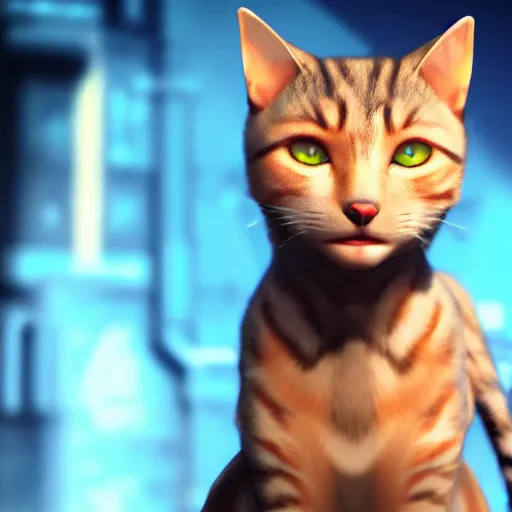 Image similar to Cat from the Video game Stray, 4k