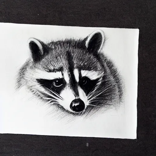 Image similar to Charcoal sketch of a raccoon