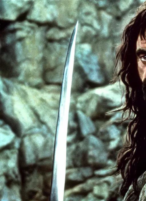 Image similar to film still of Sean Connery as Aragorn in The Lord of the Rings, 4k