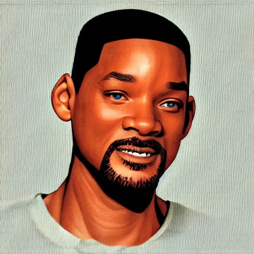 Image similar to will smith portrait, by ken sugimori