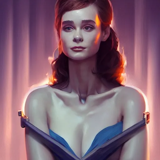 Image similar to holly golightly in printworks, anatomy, bathed in light, highly detailed, photorealistic, artstation, smooth, sharp focus, illustration, unreal engine 5, 8 k, art by artgerm and greg rutkowski and edgar maxence