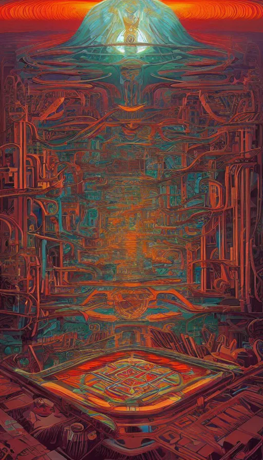 Image similar to The oracle of the mayan elders, italian futurism, Dan Mumford, Josan Gonzalez