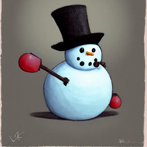 Prompt: snowman slug pokemon by shaun tan, style of john kenn mortensen, digimon monster, yugioh creature
