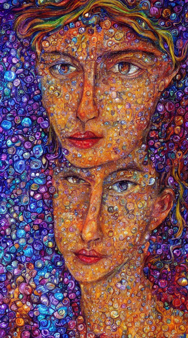 Image similar to boy face made of crystals by Josephine Wall