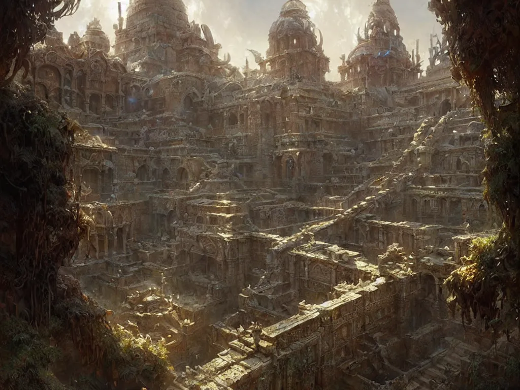 Prompt: forgotten ancient city, fantasy, ultra realistic, concept art, intricate details, highly detailed by greg rutkowski, gaston bussiere, craig mullins, simon bisley, eddie mendoza