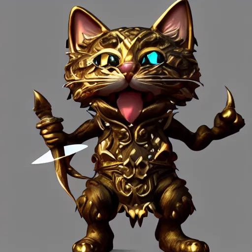 Prompt: super cute fantasy cat warrior 3D concept art by todd mcfarlane, anthropomorphic, elegant, glowing effect, ornate, dynamic, centered, sharp focus, beautiful detailed, face very realistic, Game Art!!, hyper detailed, no background, cartoon, cinematic, raytrace, Trend on artstation, C4D
