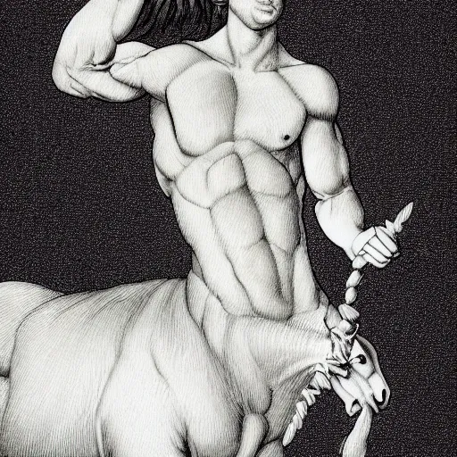 Image similar to A centaur that's half-horse half-horse