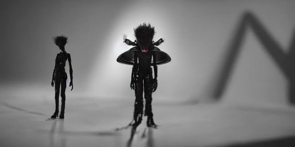 Image similar to cinematic film still of a punk alien starring in a dave meyers directed music video, cgi, vfx, ( ( chiaroscuro ) ) lighting, shallow depth of field, 8 0 mm, f 1. 8