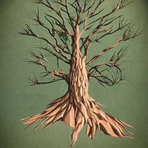 Prompt: digital painting of cedar of lebanon resembling masculine strong man with cedar of lebanon branches and leaves, abstract, post processing, ultra detailed, trending on artstation