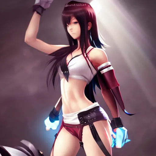 Image similar to alternate outfit of tifa lockhart by WLOP, rossdraws, Logan Cure, Mingchen Shen, BangkuART, sakimichan, yan gisuka, JeonSeok Lee, zeronis, Chengwei Pan on artstation