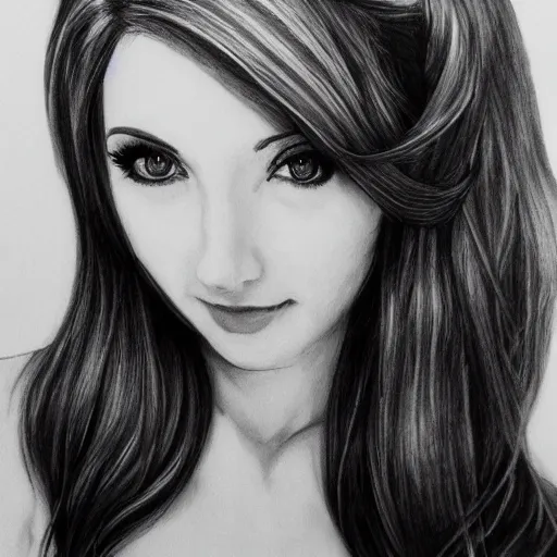 Image similar to amouranth graphite art, highly detailed