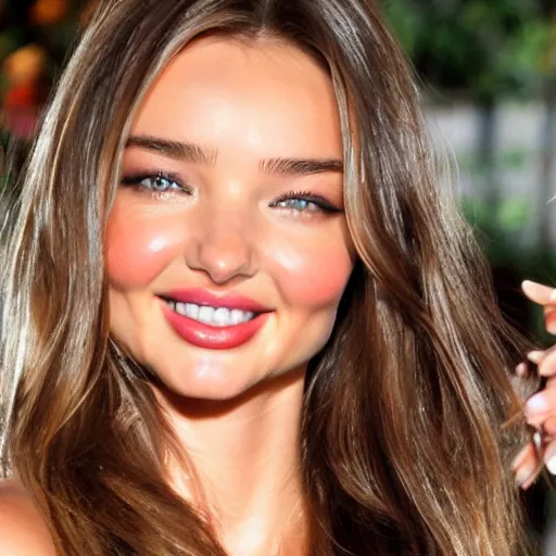 Image similar to miranda kerr made of chocolate powder, mango and whipped cream