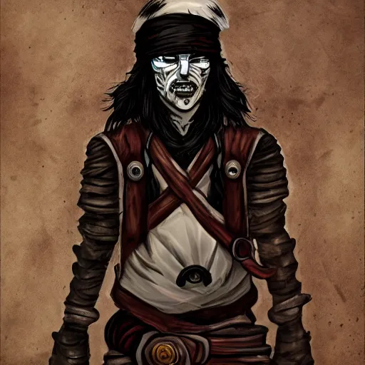 Artistic depiction of a hip hop ninja pirate character