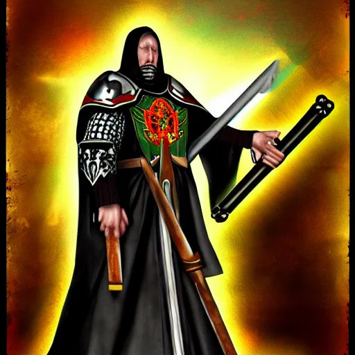 Image similar to « war hammer priest, digital art »