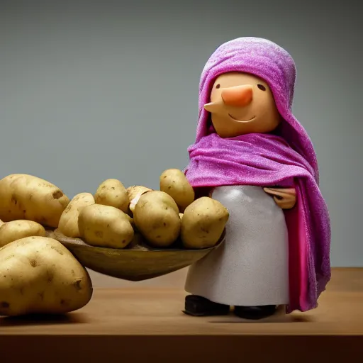 Image similar to Potato wizard, XF IQ4, 150MP, 50mm, f/1.4, ISO 200, 1/160s, natural light, Adobe Photoshop, Adobe Lightroom, DxO Photolab, polarizing filter, Sense of Depth, AI enhanced, HDR