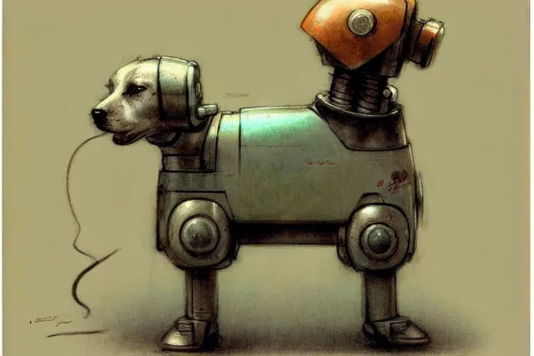 Image similar to ( ( ( ( ( 1 9 5 0 s retro future robot android dog. muted colors. ) ) ) ) ) by jean - baptiste monge!!!!!!!!!!!!!!!!!!!!!!!!!!!!!!