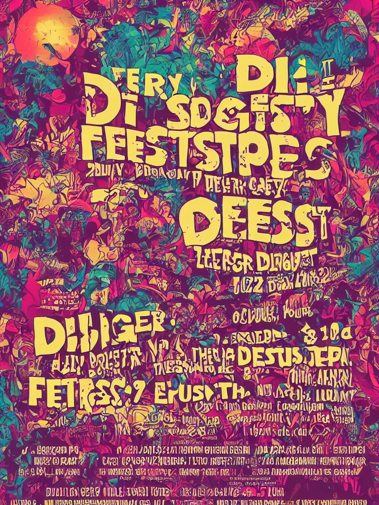 Image similar to poster for the diggerfest festival, really good vibes, aesthetic!!!