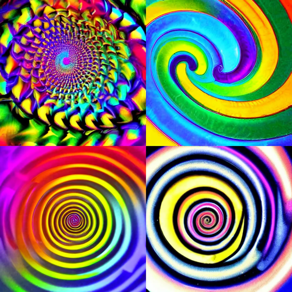 Prompt: Rainbow Spiral Optical Illusion, 4K