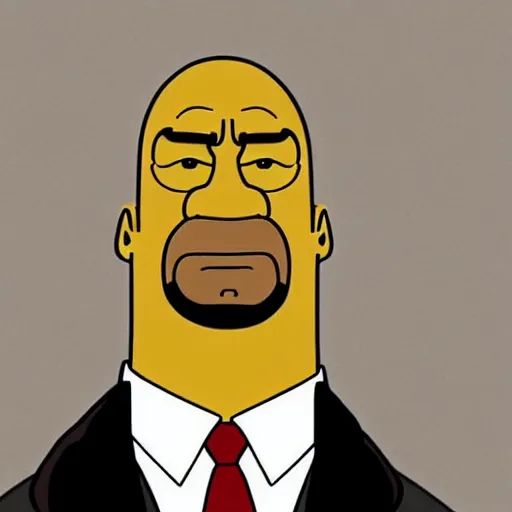 Image similar to A portrait of Dwayne Johnson, in the simpsons,