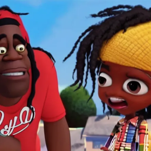 Image similar to Rapper Chief Keef Seen I’m Pixar animated movie up 4k quality super realistic