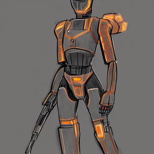 Image similar to a Hyperdetailedaward winning Sketch of HK-47 from Knights of the Old Republic