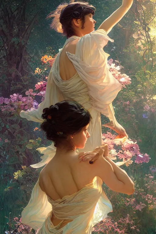 Image similar to 🌌🧚🏽‍♀️ ::3, by Stanley Artgerm Lau, greg rutkowski, thomas kindkade, alphonse mucha, loish, norman Rockwell,