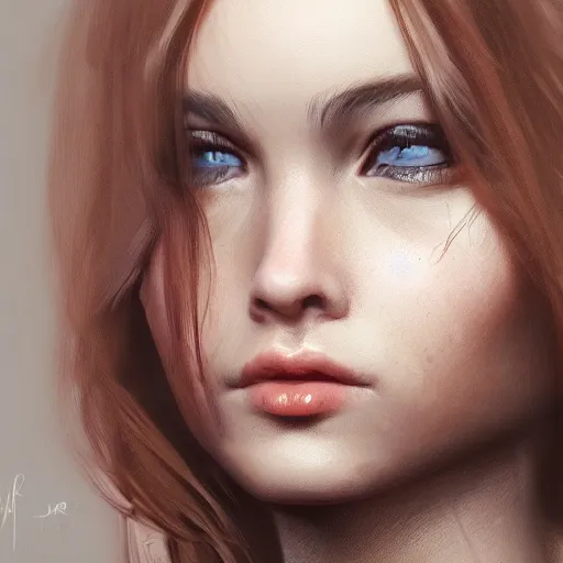 Prompt: a realistic portrait of a beautiful young woman. artstation, hd, 4 k, photo realism, 3 5 mm