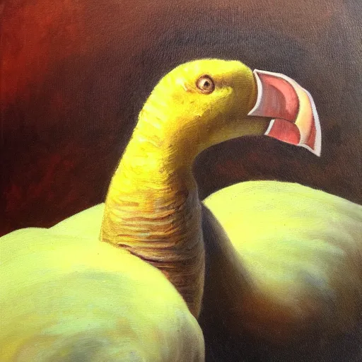 Image similar to a dodo, oil painting