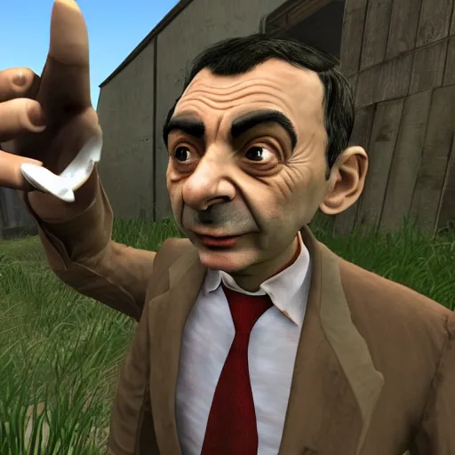 Prompt: mr bean in 7 days to die