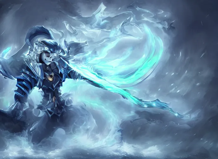 Prompt: champion splashart of champion made out of ghost