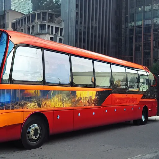 Prompt: a bus with wings shrouded in holy light