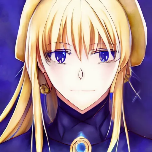 Image similar to portrait of artoria pendragon, anime fantasy illustration by tomoyuki yamasaki, kyoto studio, madhouse, ufotable, symmetrical face, trending on artstation