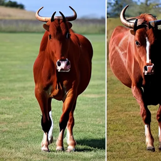 Image similar to half horse, half bull