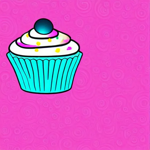 Image similar to colourful cupcake, vector style, realistically shaded