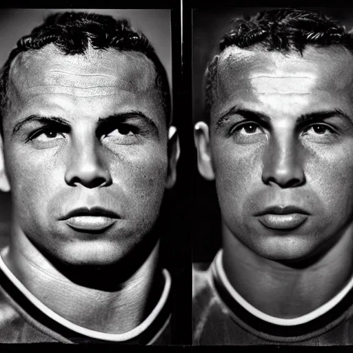 Image similar to real ronaldo by yousuf karsh, head and shoulders, faint smile