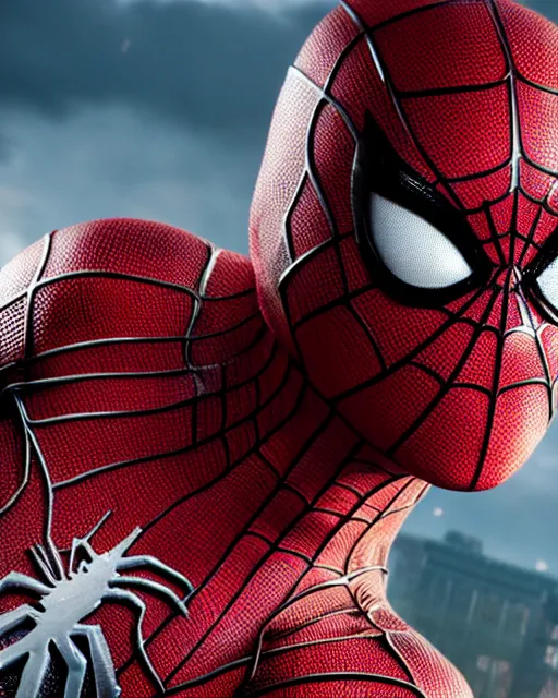 Image similar to A photo of an live-action animated SpiderMan movie starring emma watson. Emma watson face reveal. rendered in Unreal Engine, 8K concept art, detailed, cohesive, mixed media, volumetric lighting, ambient occlusion, 8K 3D, shot on Kodak Ektar