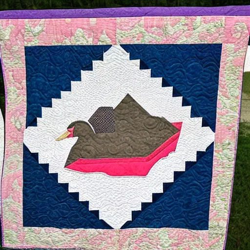 Prompt: Goose themed quilt