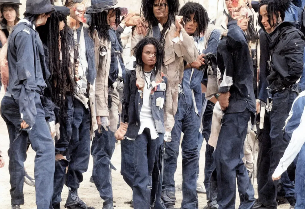 Image similar to michael jackson on the set of david cameron's avatar