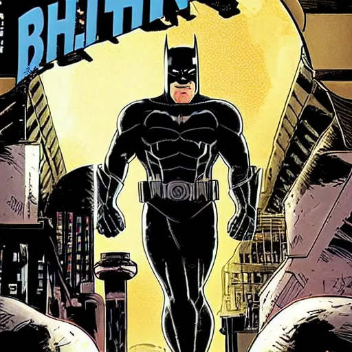 Image similar to josh brolin as bruce wayne, in batman : arkham knight, comic book style, by john romita jr, stan lee, jack kirby