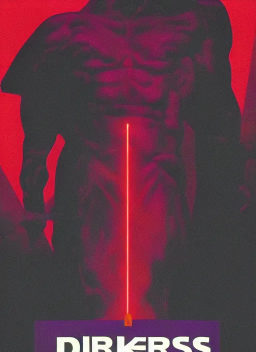 Prompt: dark design poster showing a statue of hercules, black background with very subtle red purple design elements, powerful, nekro, vito acconci, thin straight lines, dark, glitch art, neo vaporwave, gritty, layout frame, square, trending on artstation