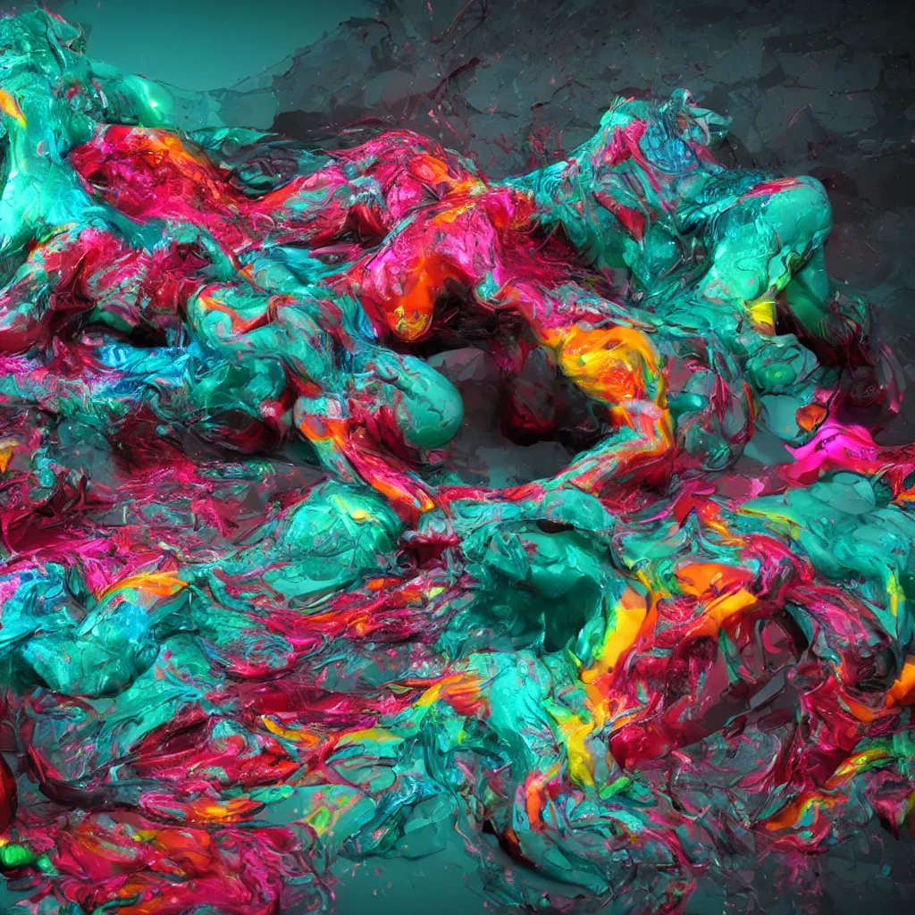 Image similar to painful pleasures by lynda benglis, octane render, colorful, 4 k, 8 k