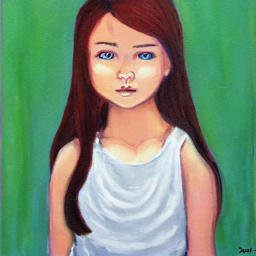 Prompt: portrait of a girl by Sam does arts