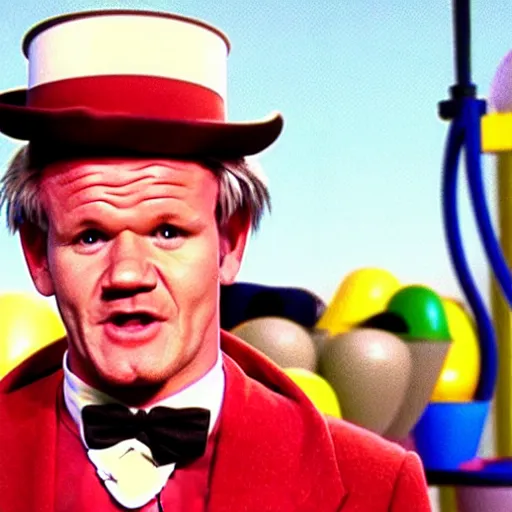 Prompt: Gordon Ramsay in Willy Wonka and the Chocolate Factory (1971)