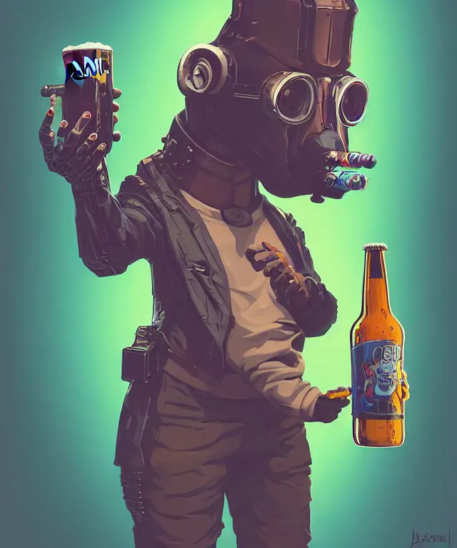 Image similar to a portrait of an anthropomorphic cyberpunk koala holding a 4 0 oz beer, cyberpunk!, fantasy, elegant, digital painting, artstation, concept art, matte, sharp focus, illustration, art by josan gonzalez